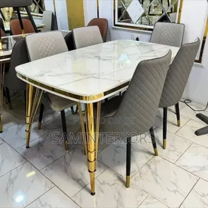Modern Executive Dining Set With 6 Chairs