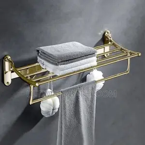 Gold Multiple Purpose Towel Rail With Hook