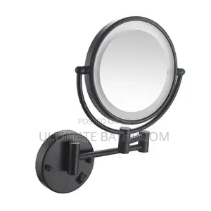 Black Frame Magnify Mirror With Light