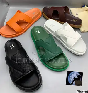 Original Louis Vuitton Luxury Leather Slippers for Men