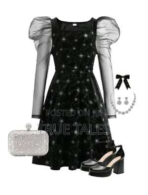 Velvet Party Dress With Starlights Net Sleeves Age 8 to 12