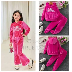 Pink Princess Hoodies and Joggers Set Ages 3 to 7 Years