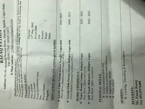 Manufacturing CV