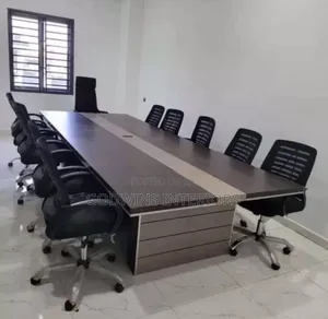 12-Seater Conference Table 3mtrwith 10 Swivel Mesh Chairs
