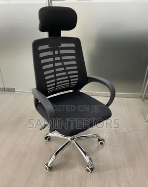 Imported Black Secretary Office Chair With Headrest