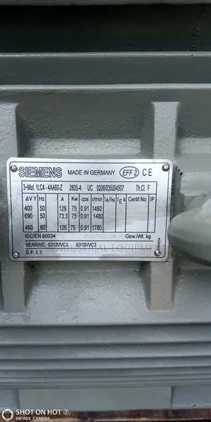 75kw Simens Electric Motor 4pole 1480rpm