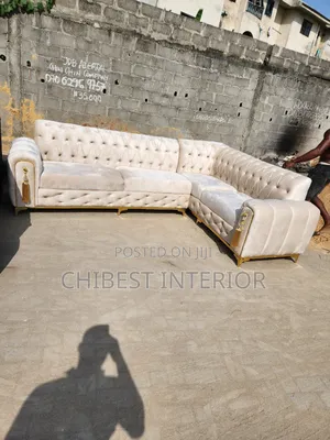 Quality L-Shaped Upholstery Padded Sofa.