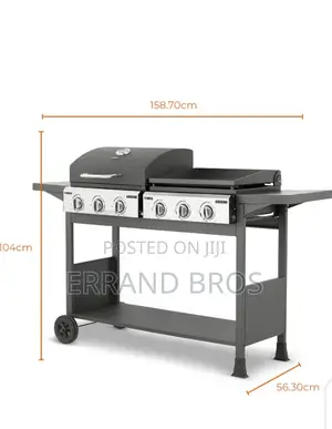 6 Burner Gas BBQ and Plancha With Precision Heat Thermometer