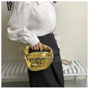 Ladies Metallic Woven Sleek Purse Handbags