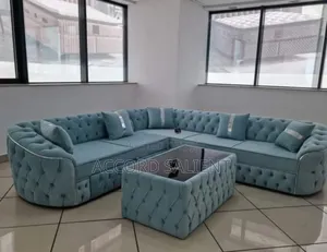 L-Shape Designer Sofa With Center Table