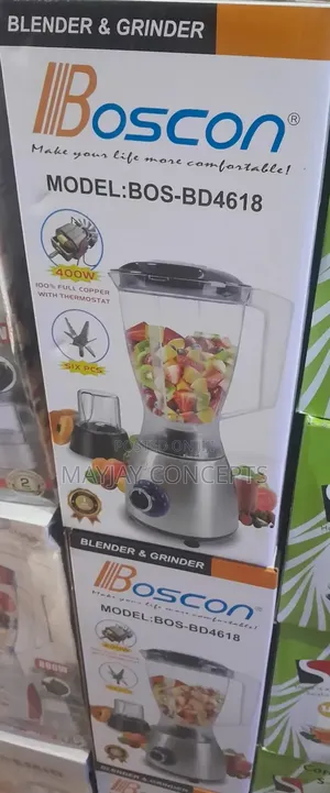Boscon 400watts Blender and Grinder-Stainless Steel Motor