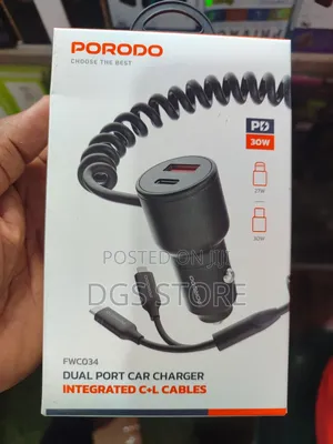 Porodo Fwc034 Dual Port Car Charger