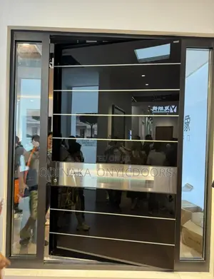 9ft by 5ft Turkish Pivot Door(Black and Silver)