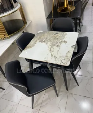 4 Seaters Quality Marble Dinning With Quality Leather Seat