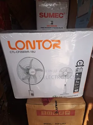 Lontor 18" Rechargeable Standing Fan Copper Coil 130H