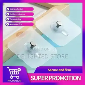 12pcs Transparent Traceless -Adhesive Nailless Wall Hook