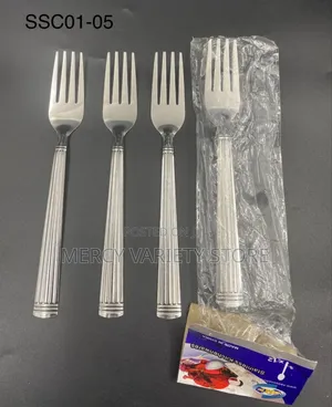 Silver Eating Spoon Fork Set - 12pieces
