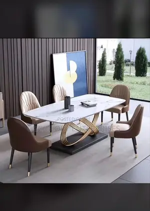 Marble Dining Table+5 Seats.