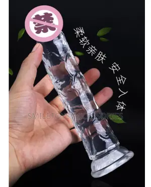 Silicone Soft Crystal Dildo With Suction Cup - Transparent