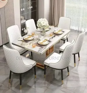 White Dinning Table and 6 Chairs