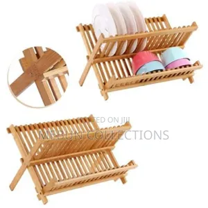 2 Tier Stylish Wooden Dish Drainer Rack