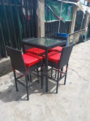 Set of Rattan/Outdoor by 4 Chairs and Table