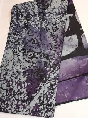 Purplish Blue Guinea Brocade Adire / Kampala - 5 Yards