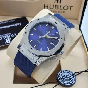 Hublot Automatic Blue Dial Silver Rim Watch