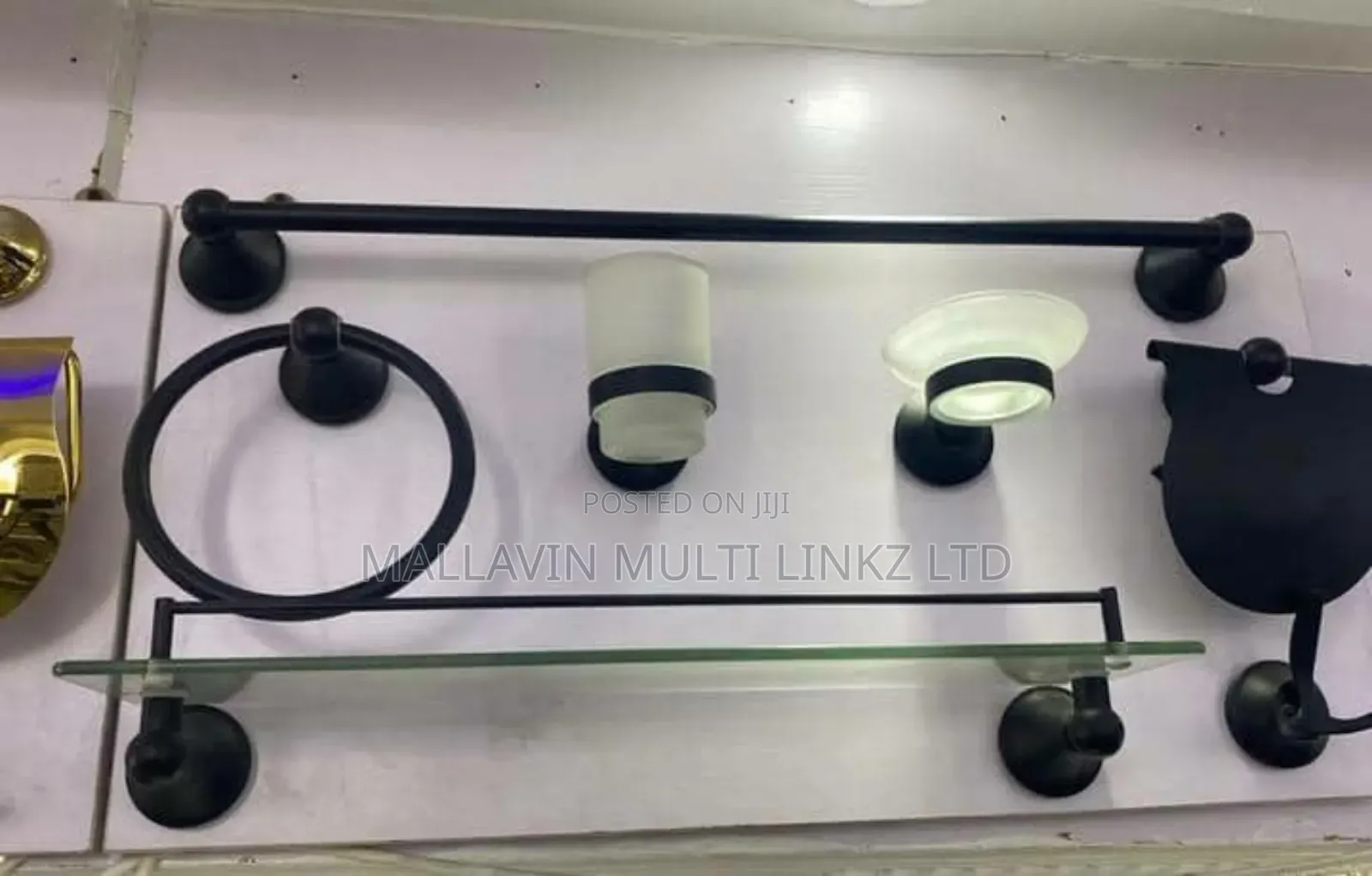Matt Black Bathroom Accessories Set