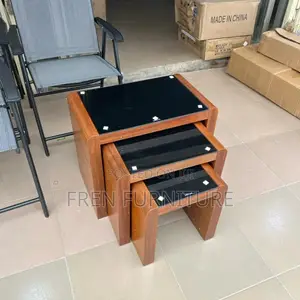 Imported Luxury Centre Table 3 in 1 With Tamper Glass Top