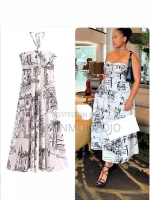 Female Casual Midi Halter Collar Hollow Out Dress