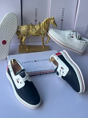 Tommy Hilfiger White Sole Lace Up Loafers