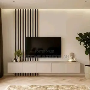 Simple Tv Clauding With Suspended Console and Push-to-Opens