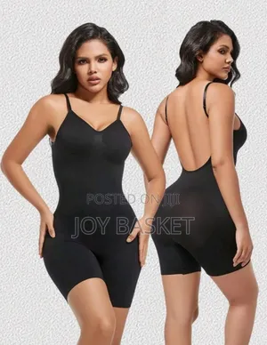 Ribbed Backless Bodysuit Shapewear