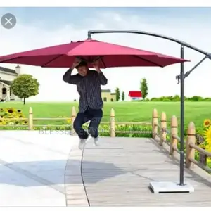 Outdoor Cantilever Large Umbrella - Red