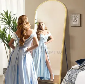 Luxury Style Wall Gold Metal Finish Full Length Mirror