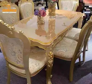 6-Seater Elegant Dining Table and Padded Chairs