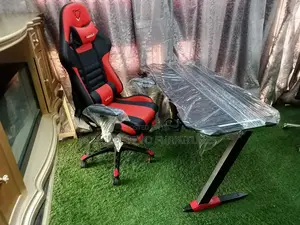 Game Chair With Game Table Red and Black Color