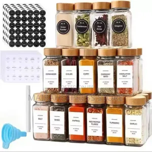 12pcs Spice Jars With Stickers and Pen