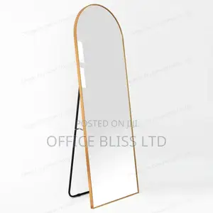 Arched Top Framed Wall / Standing Mirror - GOLD
