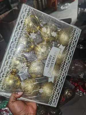 Gold Color Christmas Tree Balls (12 Pieces in a Pack)