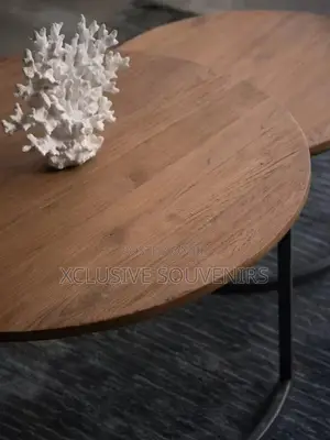 Luxury Round Wood Nesting End Design Coffee Table Set