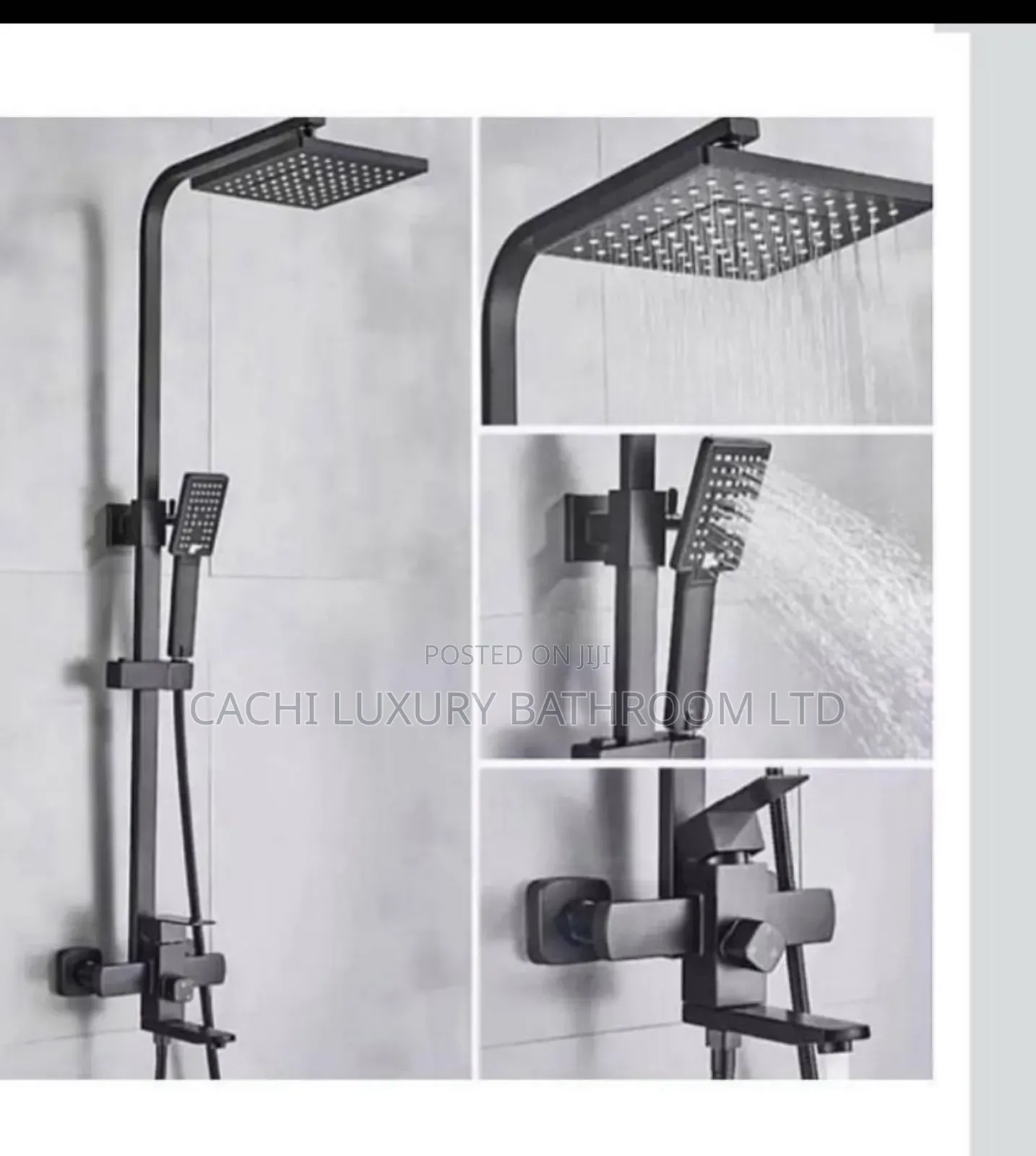 Black Square Shower Set