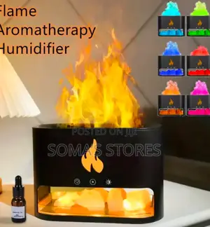 Fireplace Humidifier With Crystal Salt Rock Fire Lamp