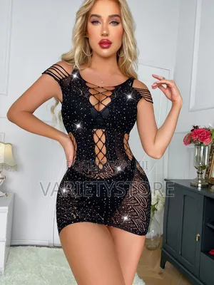 Shiny Fishnet Jacquard Bodysuit Women Sexy Gown