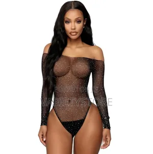 Black Crotchless Bodystockings Women Sexy Fishnet Bodysuit