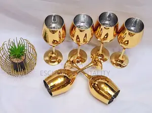 Classy Gold Plated Wine Glasses 6pcs