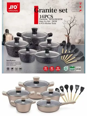 Jio Original 16pcs Granite Non Stick Cookware Set W/Spoons