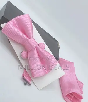 Pink Classic 3-in-1 Men’S Bow Tie Set