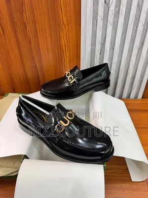Original GUCCI LEATHER LOAFERS Available in Store
